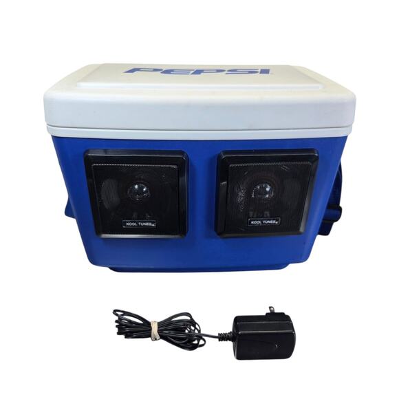Vtg Pepsi 90s Cooler with‎ Audio Speakers Aux Vintage Y2K Loud Working Beach - Picture 1 of 12